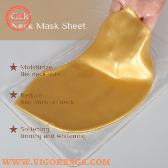 Gold 24k collagen neck mask sheet patch Moisturizer lifting anti wrinkle - Picture 3 of 12